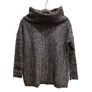 Alice + Olivia Gray Marl Knit Thick Cozy Cowl Neck Sweater S